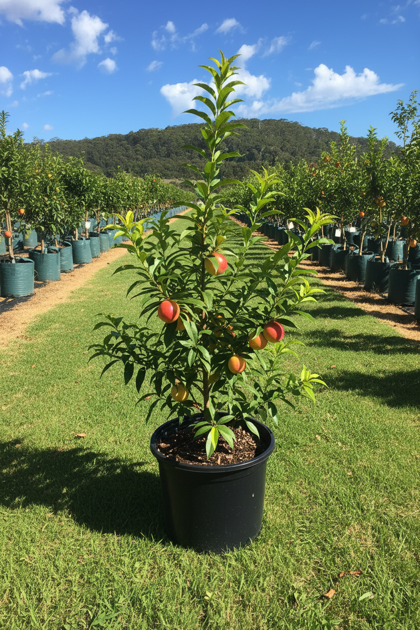 Prunus persica nucipersica 'Dwarf Peacharine'